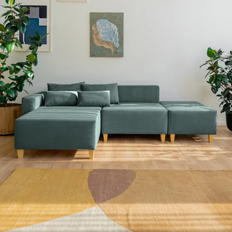 РАЙСКИЙ УГОЛОК Диван угловой изумрудный