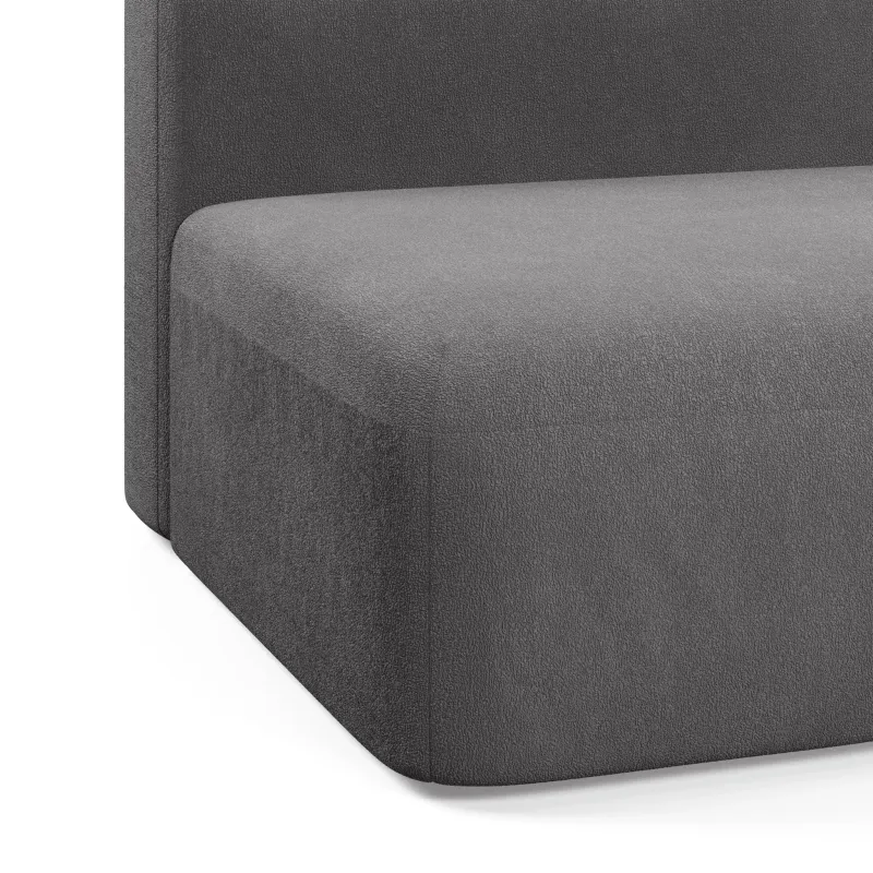 НОВЫЕ ЭМОЦИИ Диван прямой, серый, банкетка справа