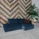 ПОРТЛЕНД Диван прямой с банкеткой синий