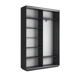 Экспенс Шкаф-купе двухдверный с зеркалом, 120х220х45, Коричневый