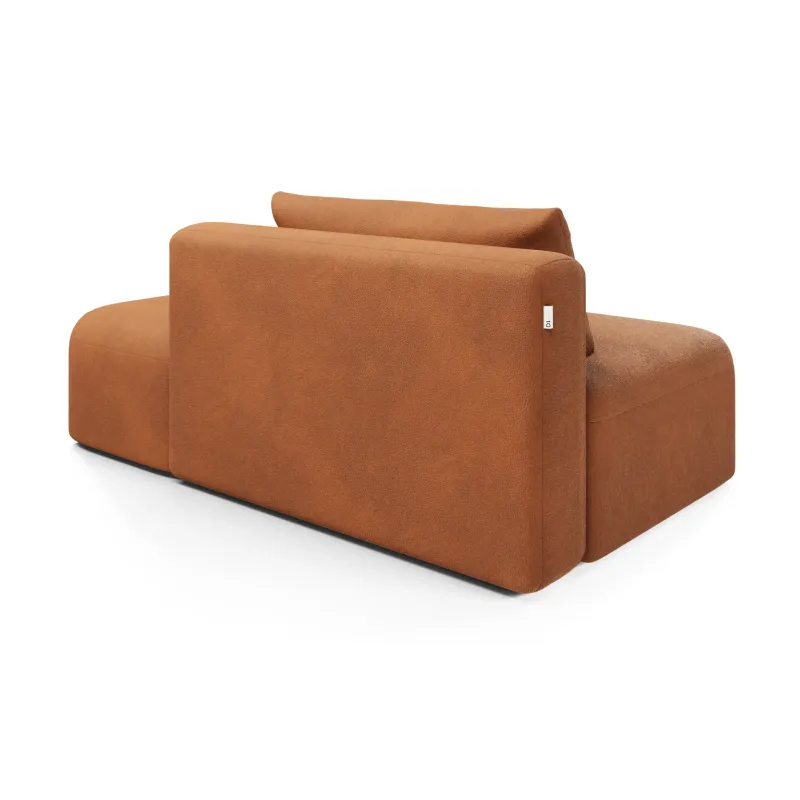 НОВЫЕ ЭМОЦИИ МИНИ Диван прямой, терракотовый, банкетка справа