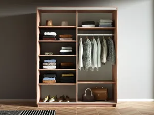 Экспенс Шкаф-купе двухдверный с зеркалом, 140х220х60, Светло-бежевый