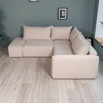 ПОРТЛЕНД 2XL Диван угловой с банкеткой светло-бежевый, букле