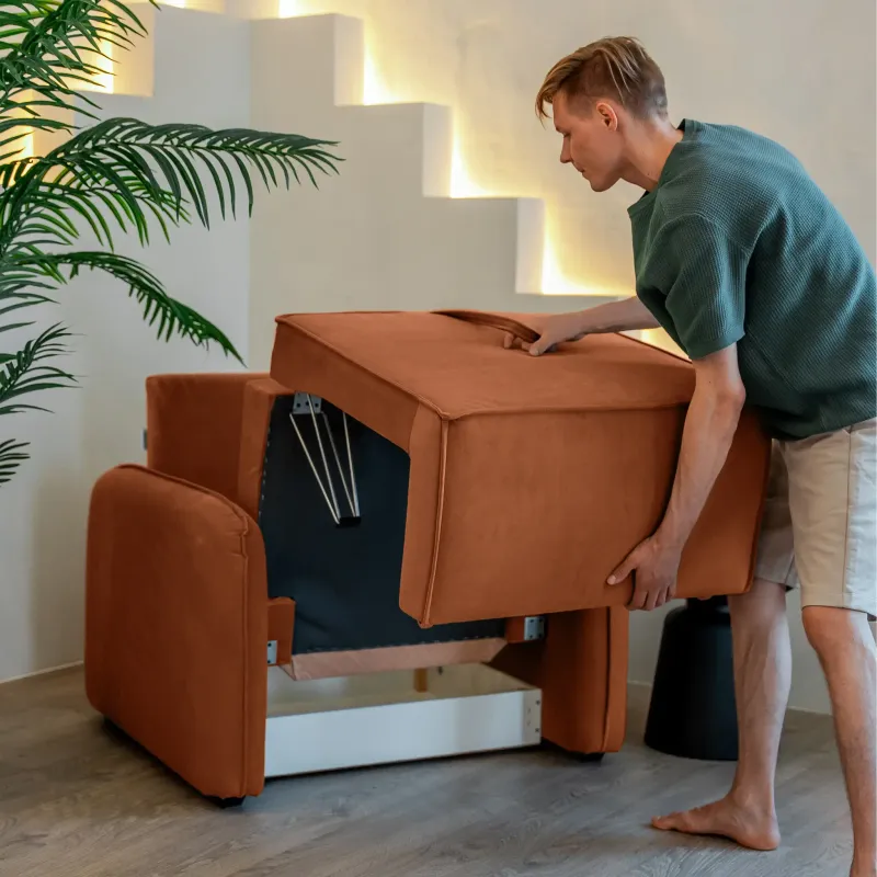 ПОРТЛЕНД Кресло-кровать терракотовое ПОРТЛЕНД Кресло-кровать терракотовое