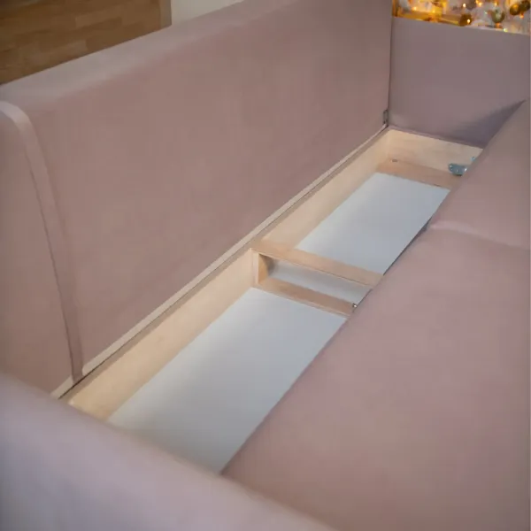 СКАНДИ Диван тканевый прямой розовый