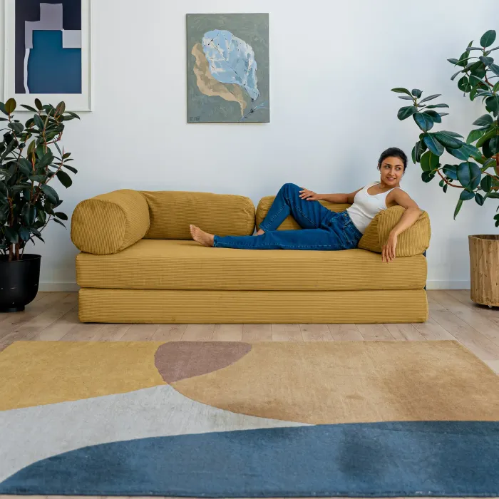 ПОЛЕЗНАЯ ПРИВЫЧКА Диван прямой, горчичный