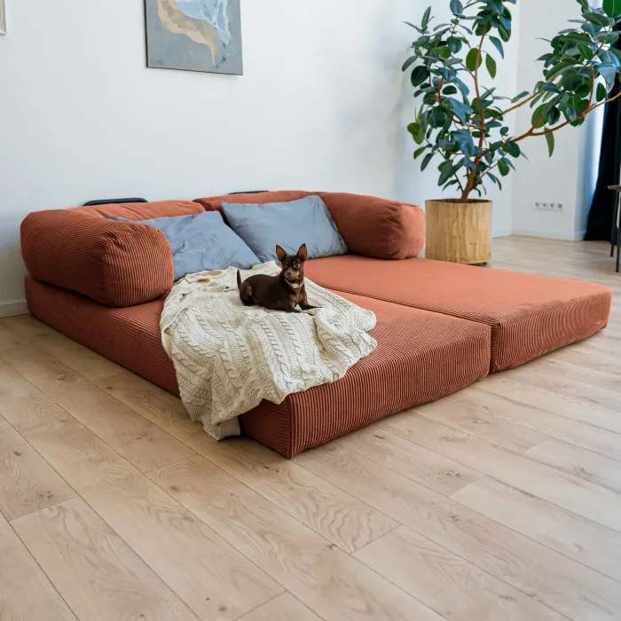 ПОЛЕЗНАЯ ПРИВЫЧКА Диван прямой, терракотовый