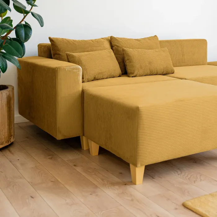 РАЙСКИЙ УГОЛОК Диван угловой горчичный