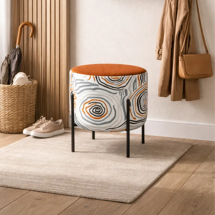 Маленькая радость Пуф круглый на ножках, терракотовый Kobayasi