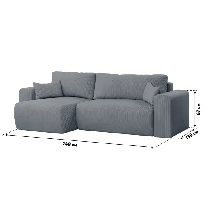 ДОЛГОЖДАННЫЙ ОТПУСК Диван угловой, графитовый