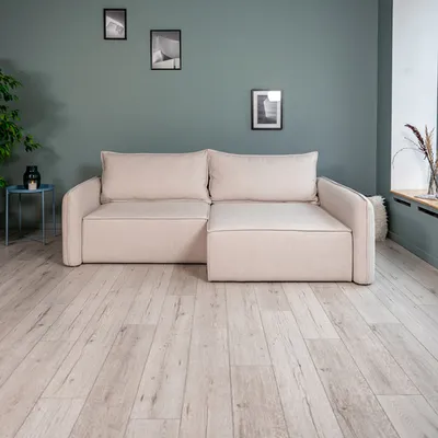 ПОРТЛЕНД Диван угловой светло-бежевый, букле