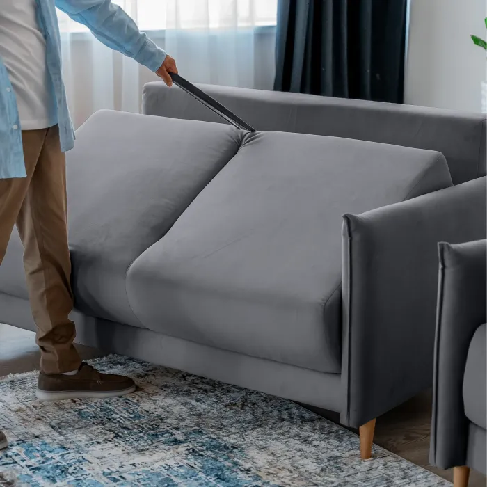 ЛУЧШИЙ ДРУГ Диван прямой светло-серый