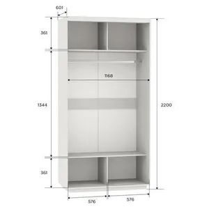 Хит Элемент Шкаф-купе двухдверный, 120х220, Белый