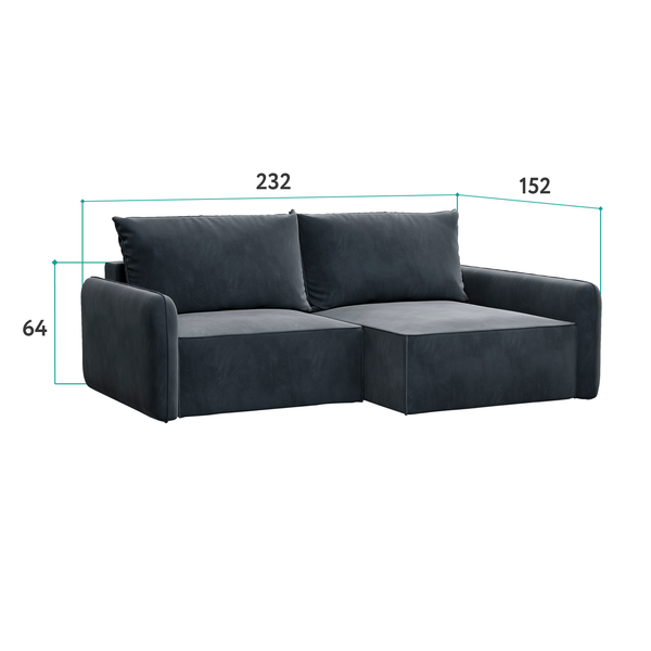 ПОРТЛЕНД Диван угловой зеленый