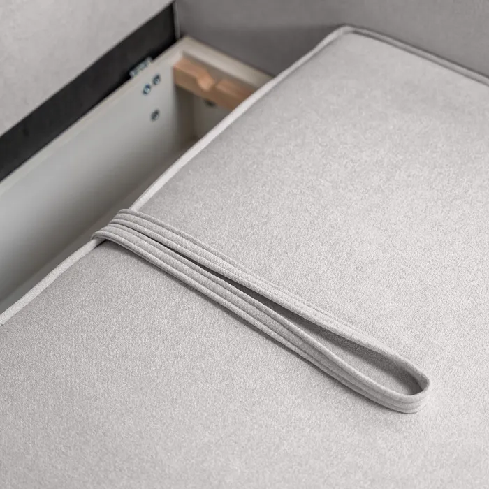 ПОРТЛЕНД Диван прямой с банкеткой светло-серый, букле