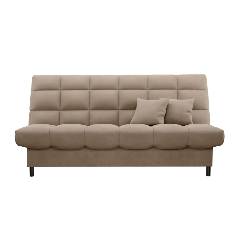 ЮТА Диван прямой коричневый ППУ, с черными ножками