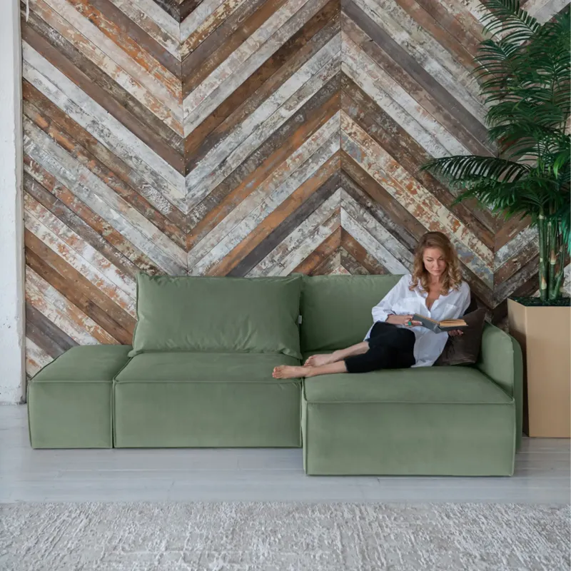 ПОРТЛЕНД Диван прямой с банкеткой зеленый ПОРТЛЕНД Диван прямой с банкеткой зеленый