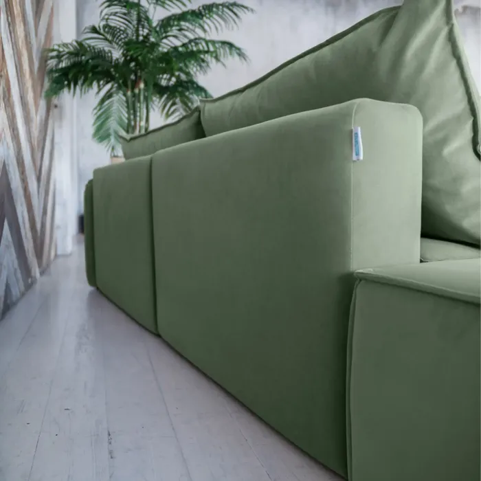 ПОРТЛЕНД Диван прямой с банкеткой зеленый