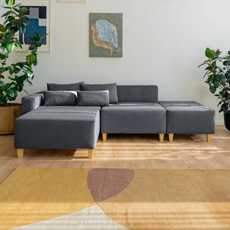 РАЙСКИЙ УГОЛОК Диван угловой графитовый