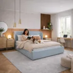 МЯГКОЕ ОБЛАКО Двухспальная кровать, серая