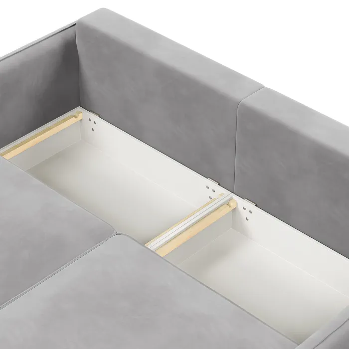 ПОРТЛЕНД Диван угловой светло-серый