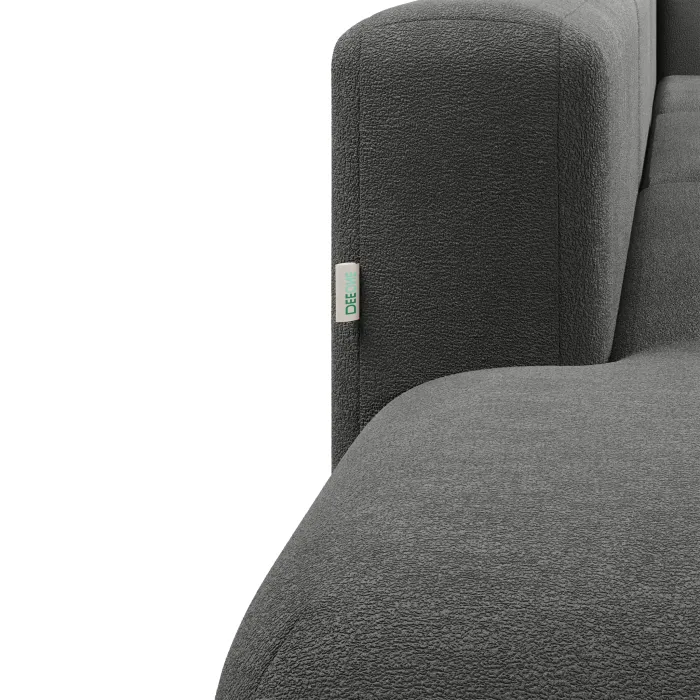 НОВЫЕ ЭМОЦИИ Диван прямой, серый, банкетка слева