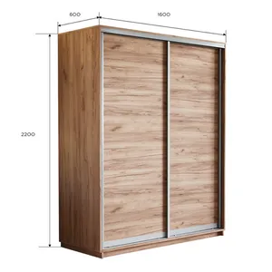 Элемент Шкаф-купе двухдверный, 160х220х60, Золотистый