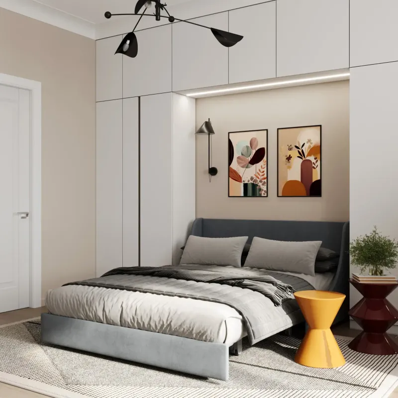 ТОКИО Складная кровать светло-серая, 146 ППУ