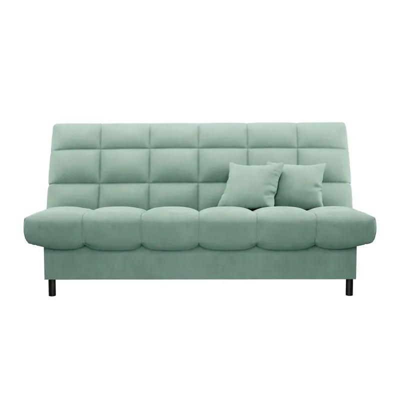 ЮТА Диван прямой мятный ППУ, с черными ножками