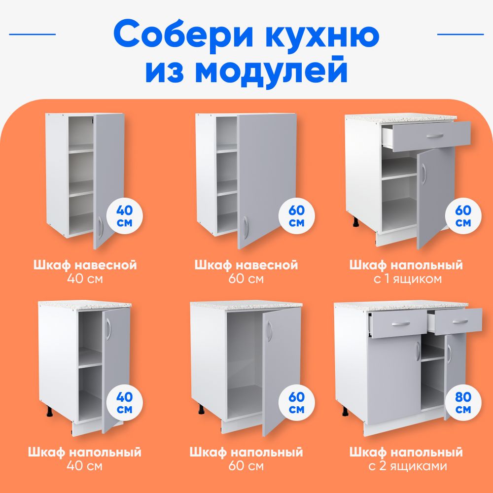 Шкаф навесной для кухни 80 см - 91 фото
