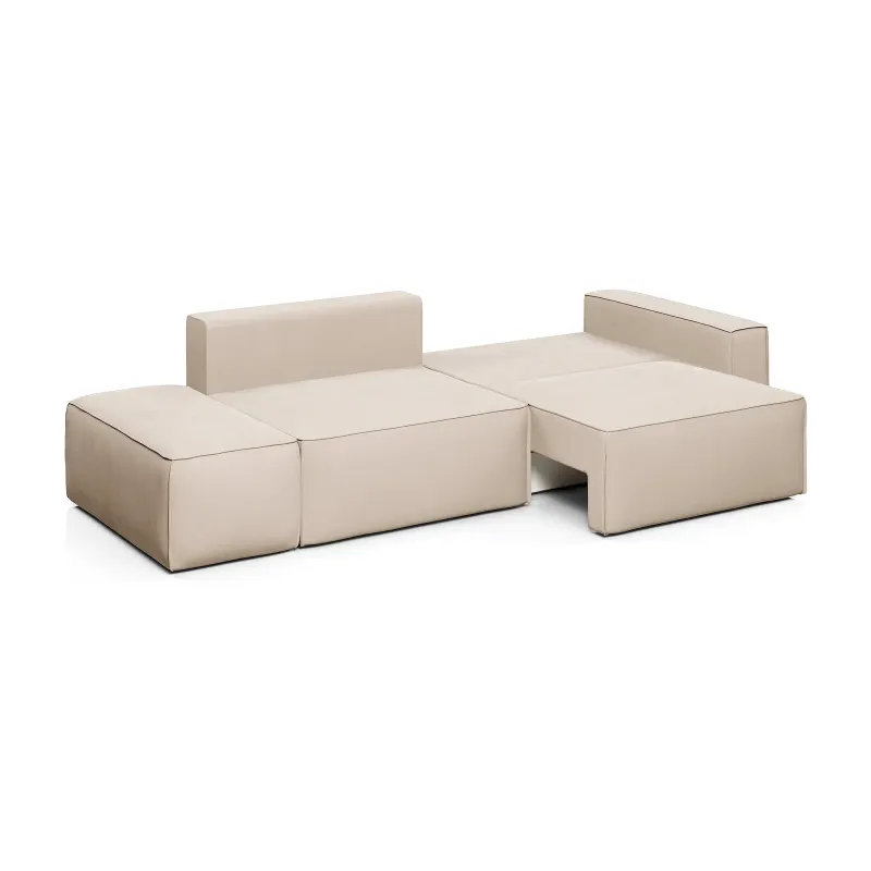 КОРСО Диван прямой с банкеткой, серо-бежевый