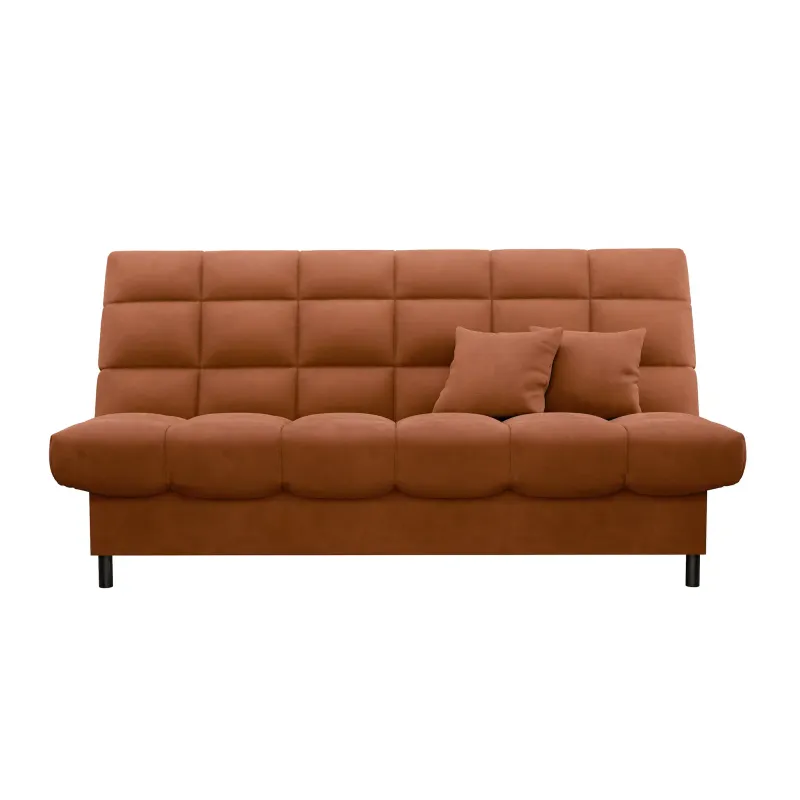 ЮТА Диван прямой терракотовый ППУ, с черными ножками