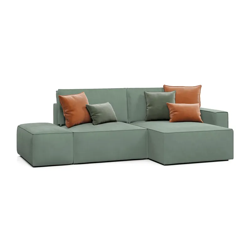 КОРСО Диван угловой с банкеткой, темно-зеленый КОРСО Диван угловой с банкеткой, темно-зеленый