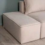 ПОРТЛЕНД Диван прямой с банкеткой светло-бежевый, букле