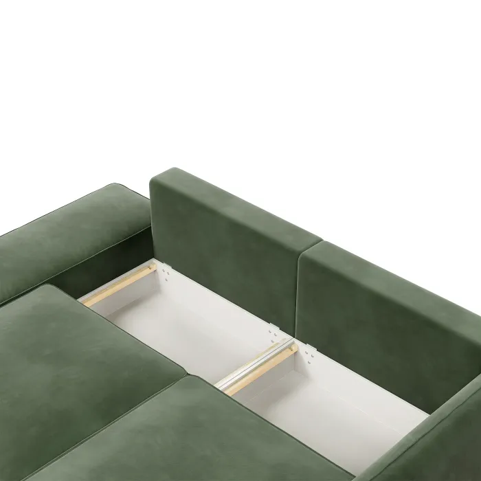 ПОРТЛЕНД Диван угловой с банкеткой зеленый