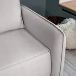 ПОРТЛЕНД Диван угловой с банкеткой светло-серый, букле