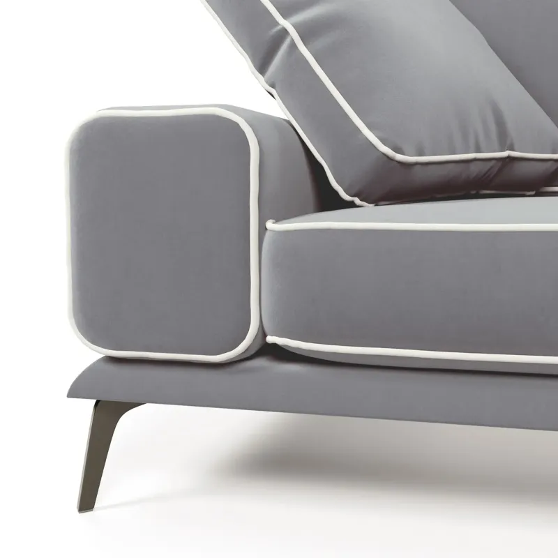 Солнечное побережье Диван прямой, галечный серый