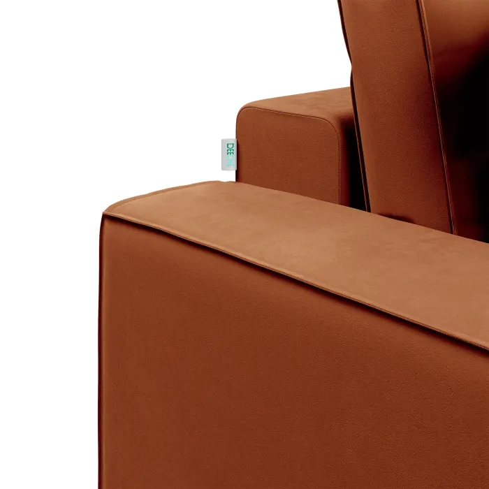 КОРСО XL Диван тканевый прямой терракотовый