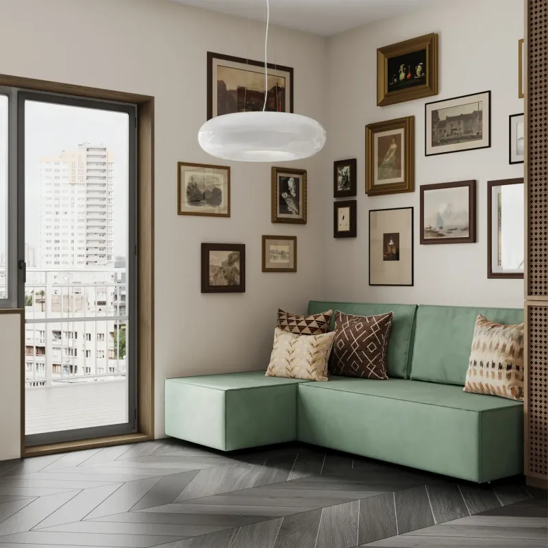 КОРСО ЛАЙТ Диван угловой, мятный