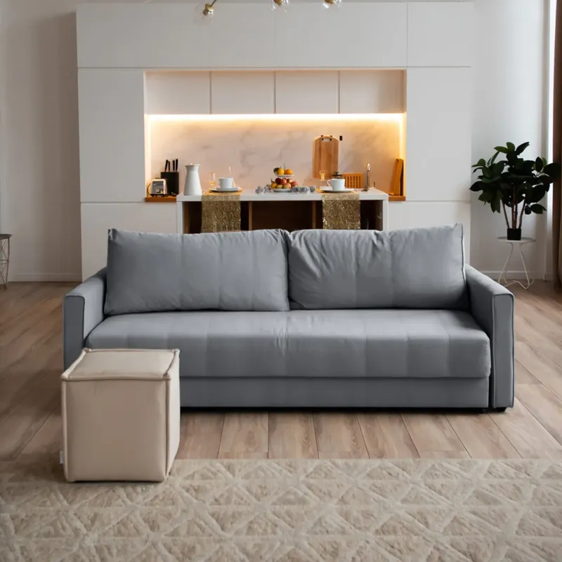 РИМИНИ Диван прямой светло-серый