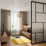 ЮТА Диван прямой коричневый ППУ, с черными ножками