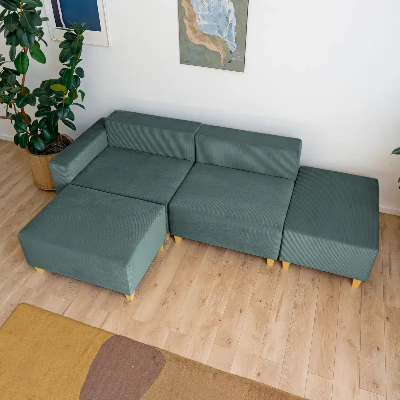 РАЙСКИЙ УГОЛОК Диван угловой изумрудный