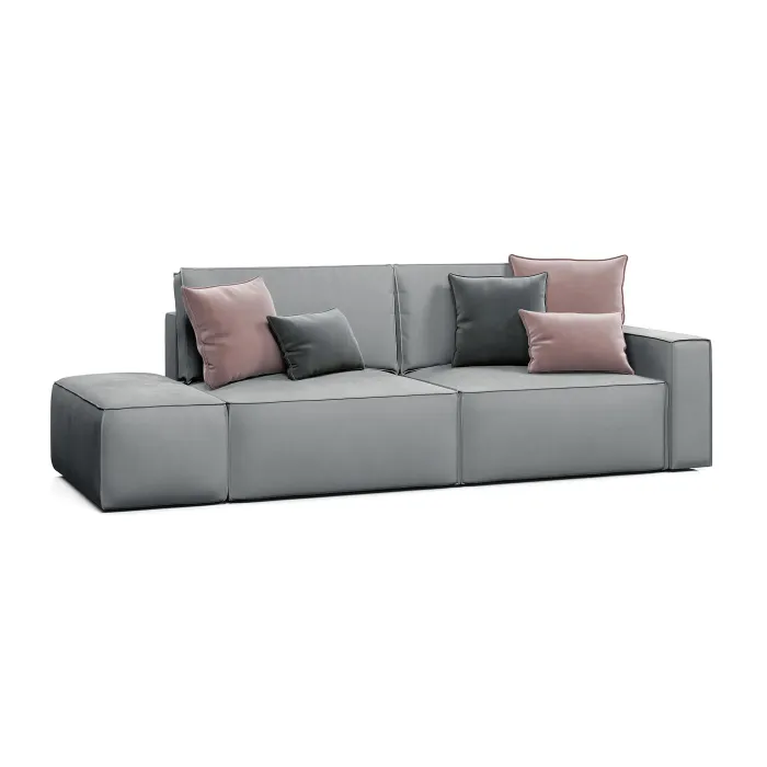 КОРСО Диван прямой с банкеткой, серый