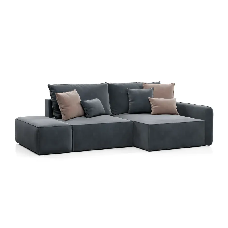 ПОРТЛЕНД Диван угловой с банкеткой серый