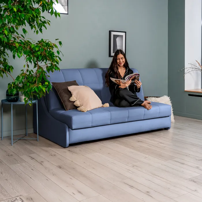 ТОКИО Складная кровать серо-синяя, 160 ППУ