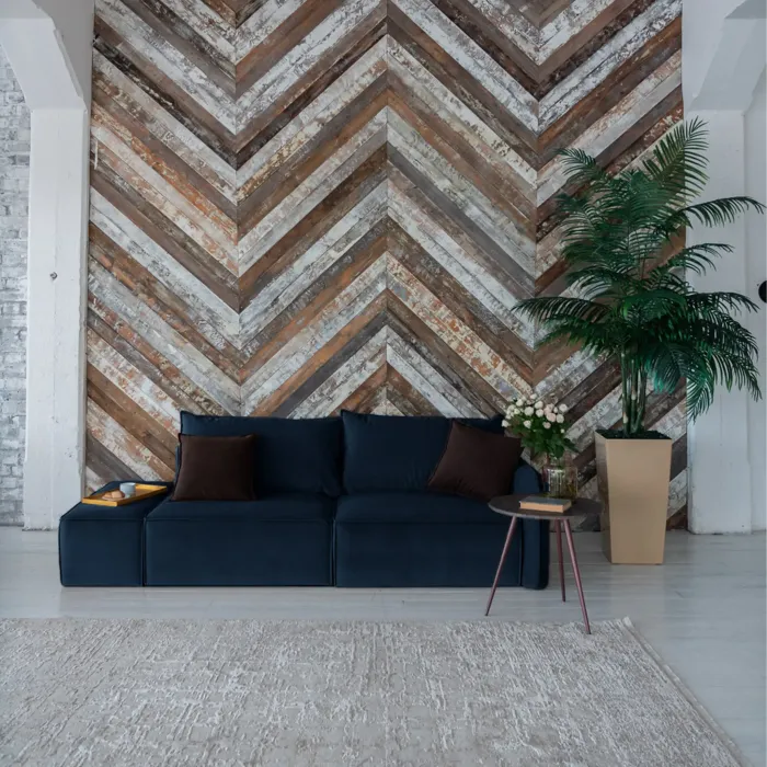 ПОРТЛЕНД Диван прямой с банкеткой синий