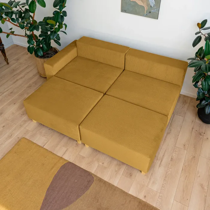 РАЙСКИЙ УГОЛОК Диван угловой горчичный