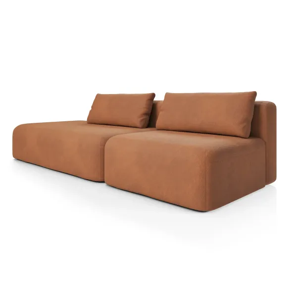 НОВЫЕ ЭМОЦИИ Диван прямой, терракотовый, банкетка слева