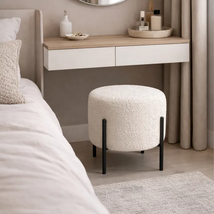 Маленькая радость Пуф круглый на ножках, белый