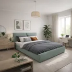 ЭНЕРГИЯ УТРА Двухспальная кровать, зеленая